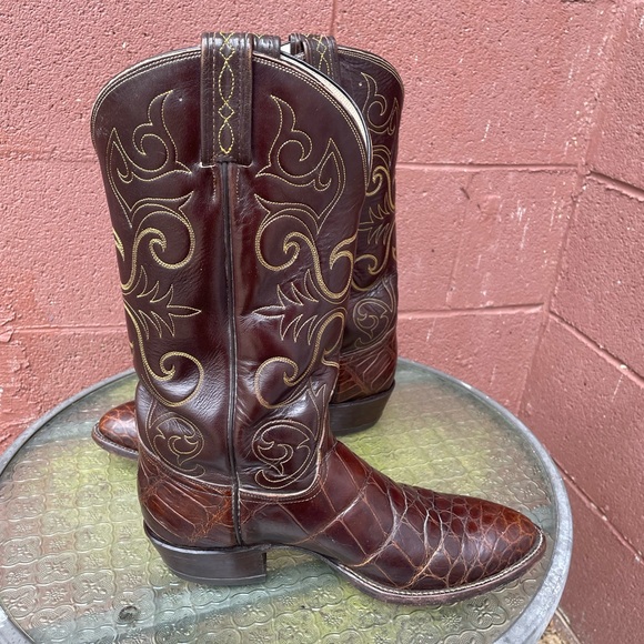 Tony Lama Vintage El Rey Collection Exotic Alligator Western Cowboy Boots Size 9 - Picture 5 of 15